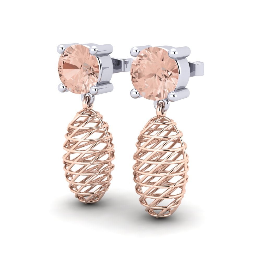 9k Oro Rosa & Blanco Morganita Pendiente de mujer Gladys