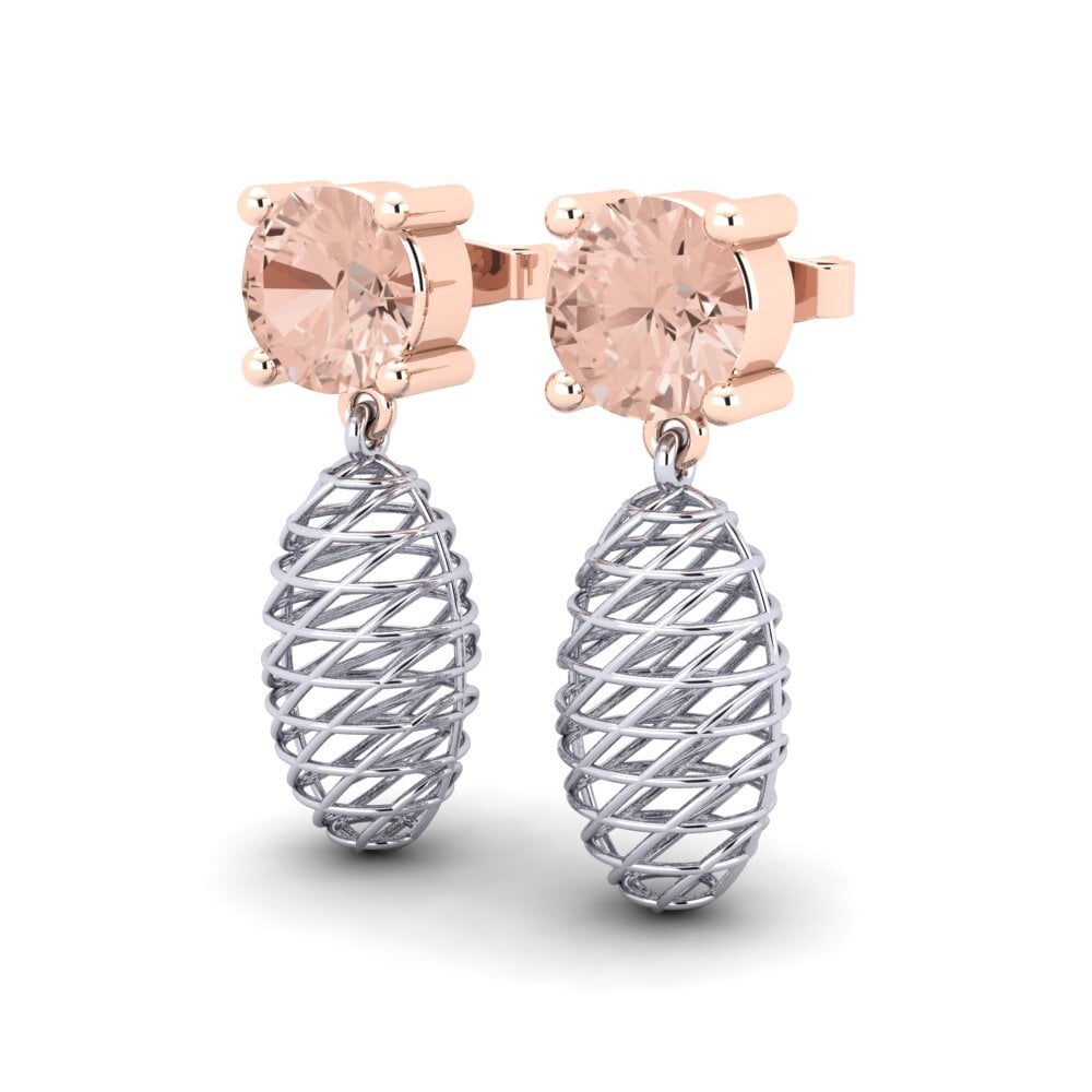 14ct White & Rose Gold Morganite Women's Earring Gladys