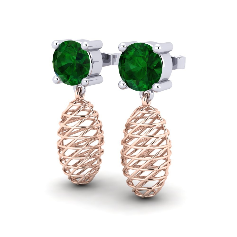 Vermelho & Branco-14K Tsavorite Brincos Feminino Gladys