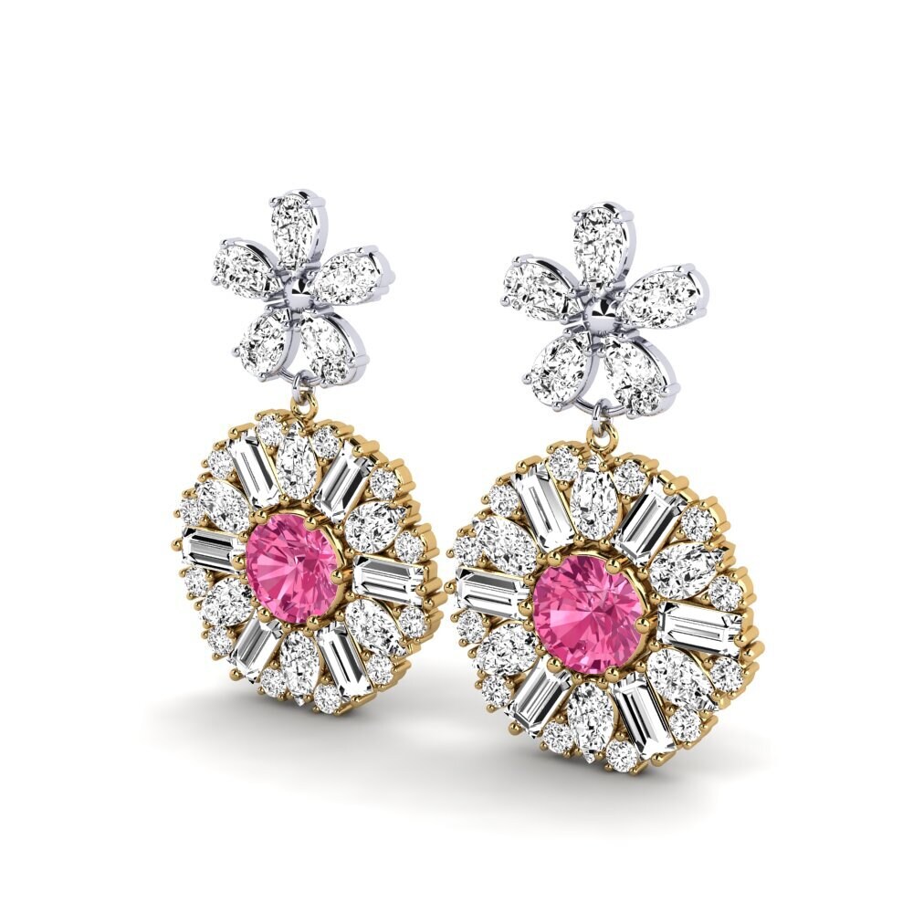 Rosa Turmalin Damen ohrring Glatt