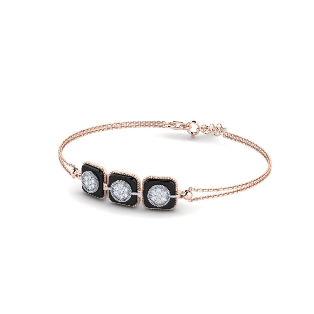 14k Oro Rosa/Blanco Pulsera de Mujer Glazer