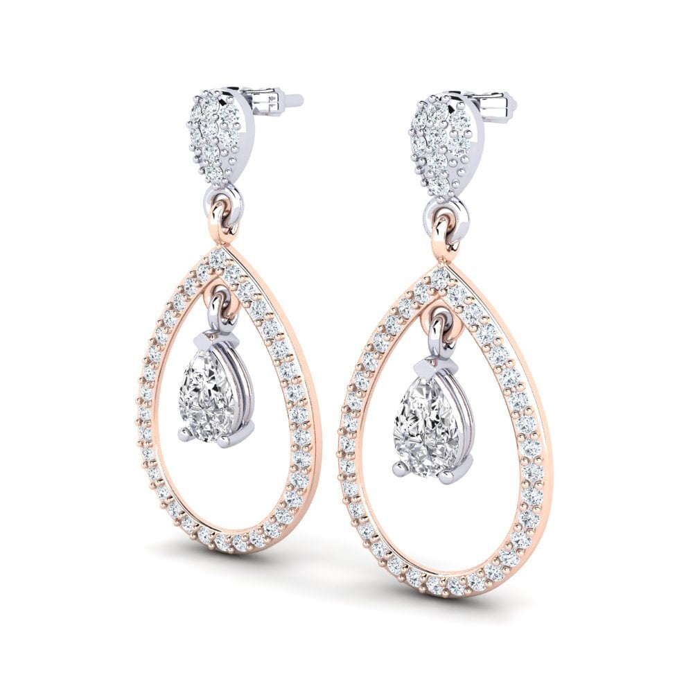 9ct Rose & White Gold Women's Earring Glenda