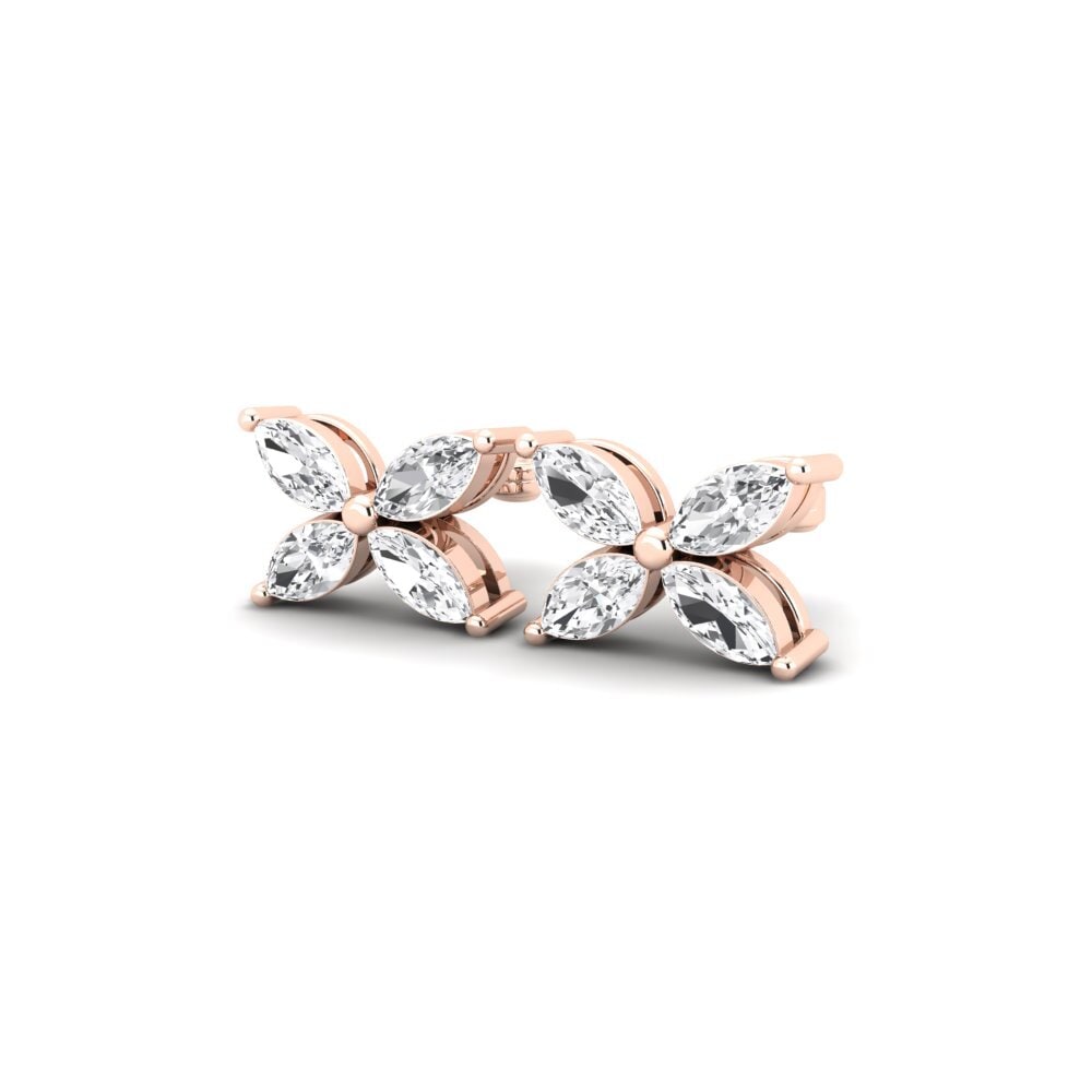 Oro Rosso 750 Zaffiro Bianco Orecchino da donna Glenn