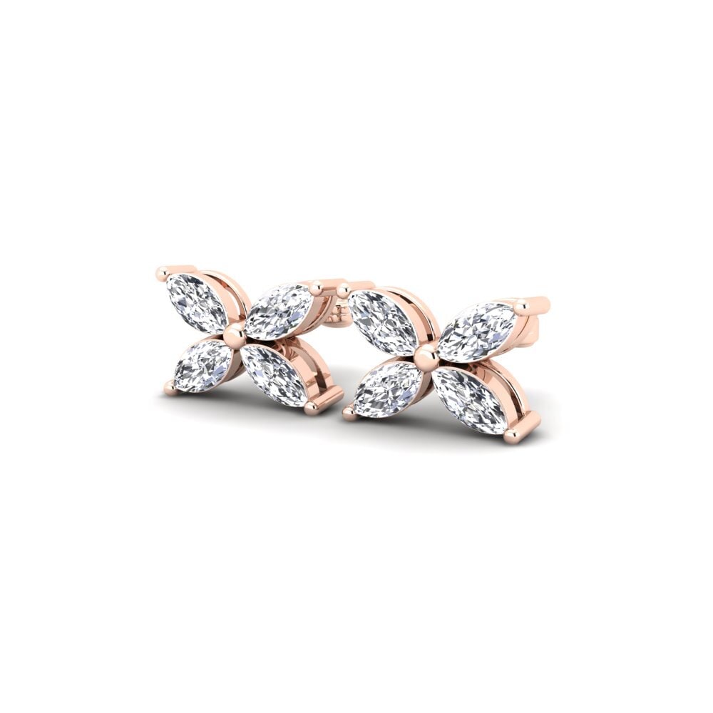 14k Oro Rosa Marquesa Pendiente de mujer Glenn