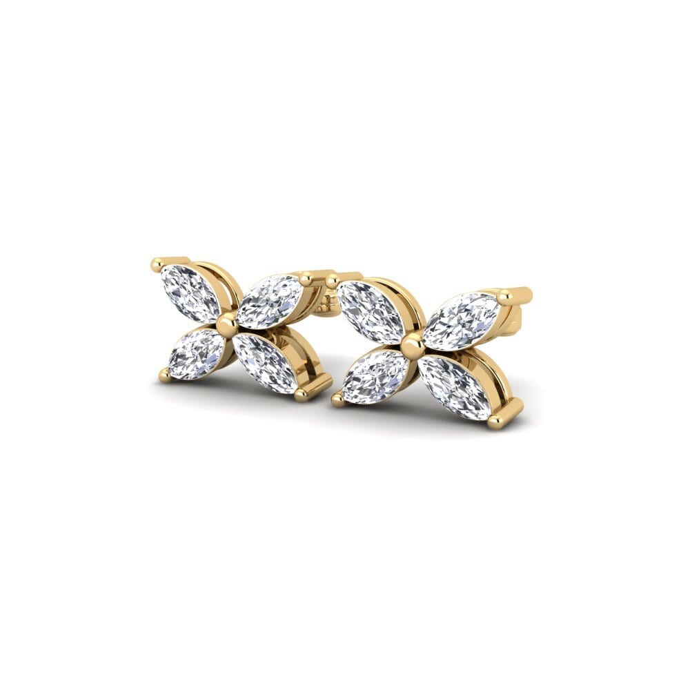14k Oro Amarillo Marquesa Pendiente de mujer Glenn