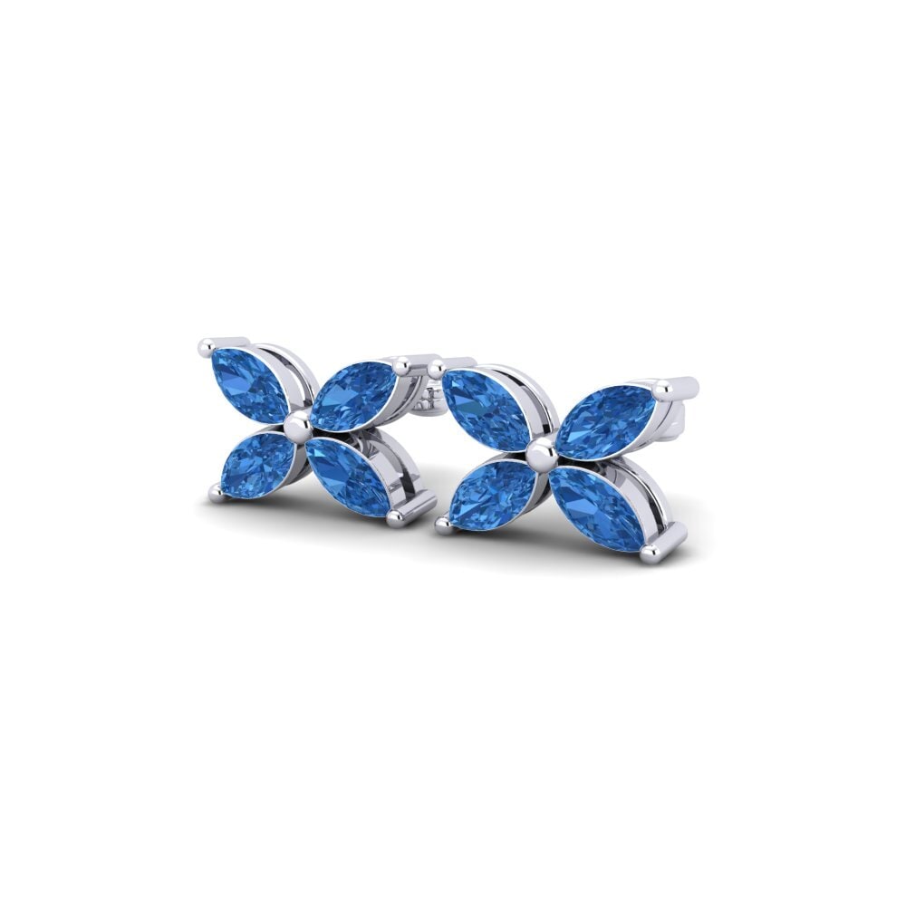 Marquesa Circonita Azul Oscuro Pendiente de mujer Glenn