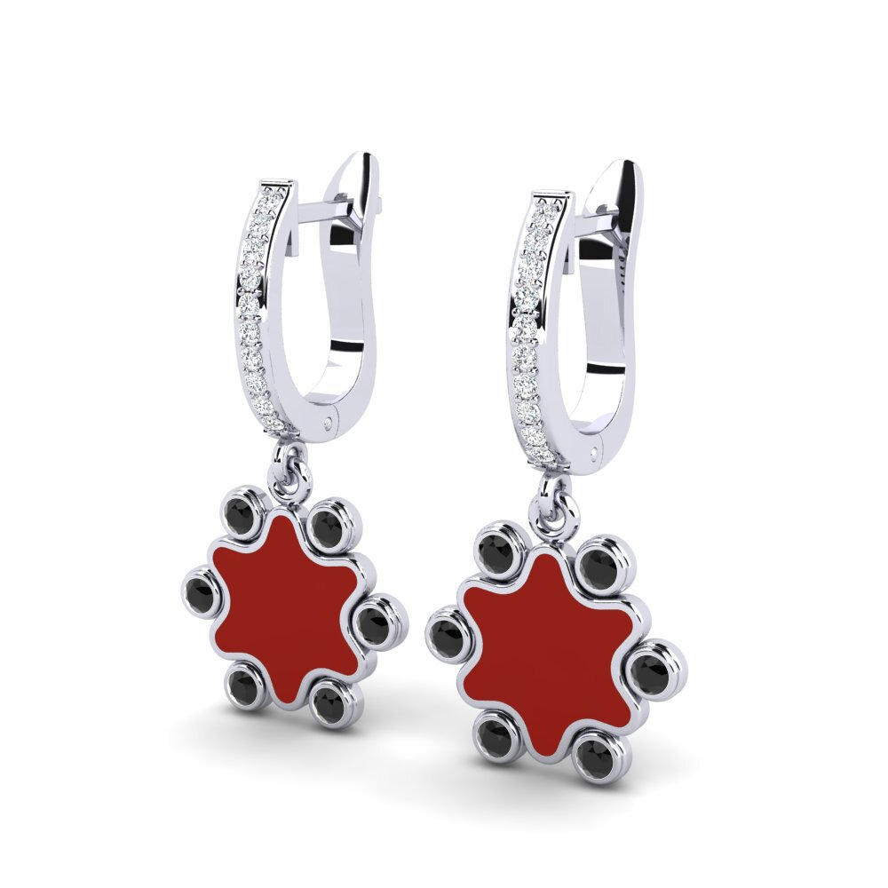Schwarzer Saphir Damen ohrring Glitzey