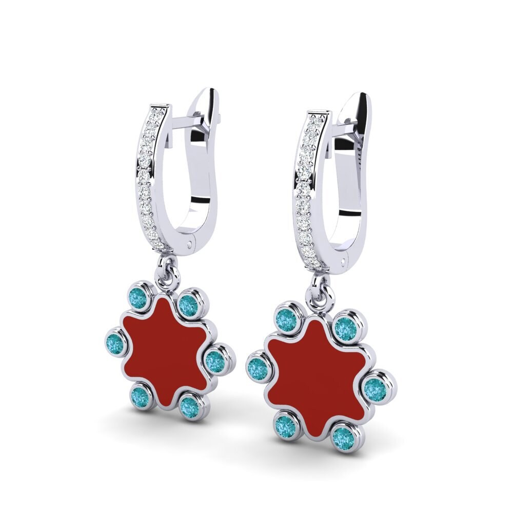 Blauer Diamant Damen ohrring Glitzey
