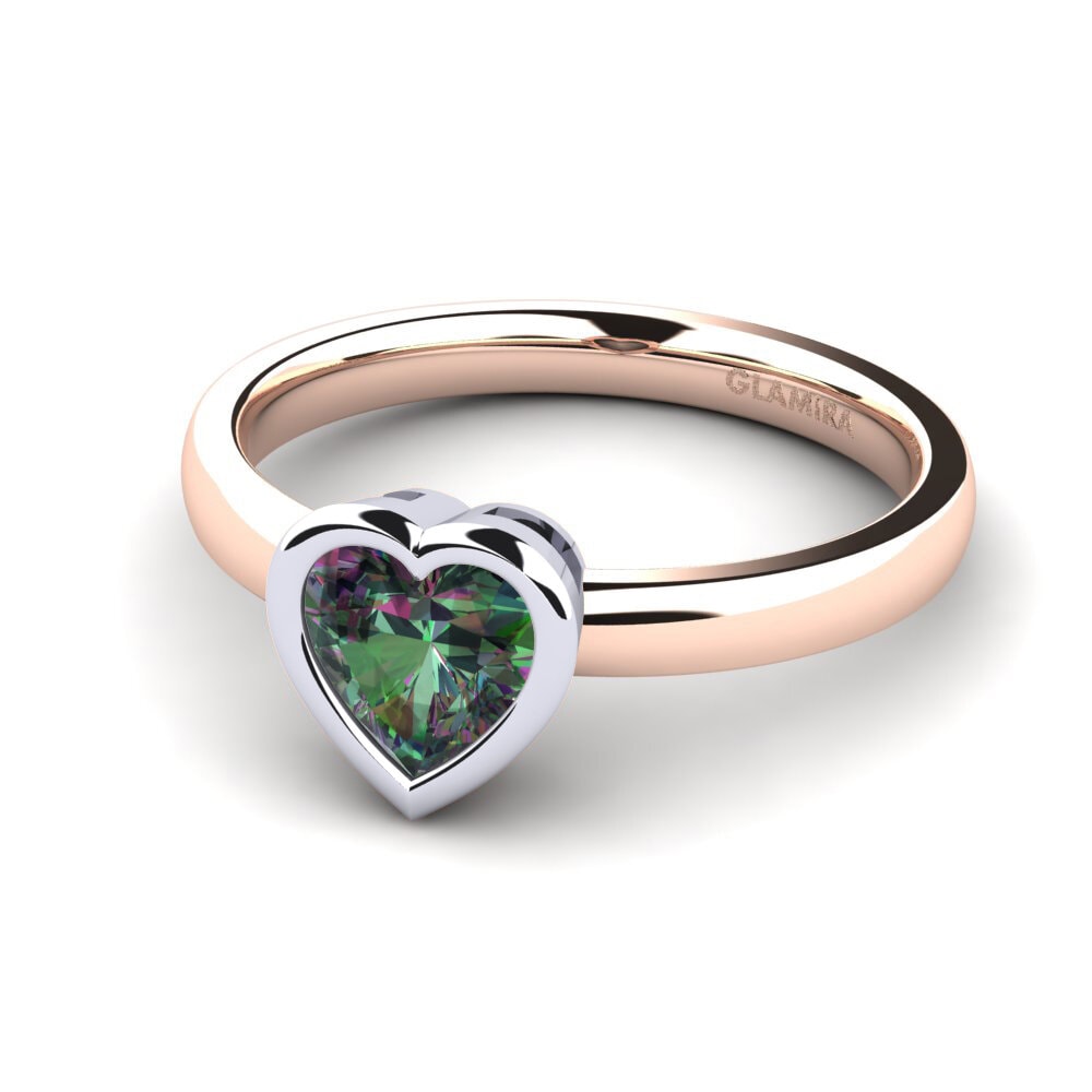 9ct Rose & White Gold Mystic Topaz Engagement Ring Gloria