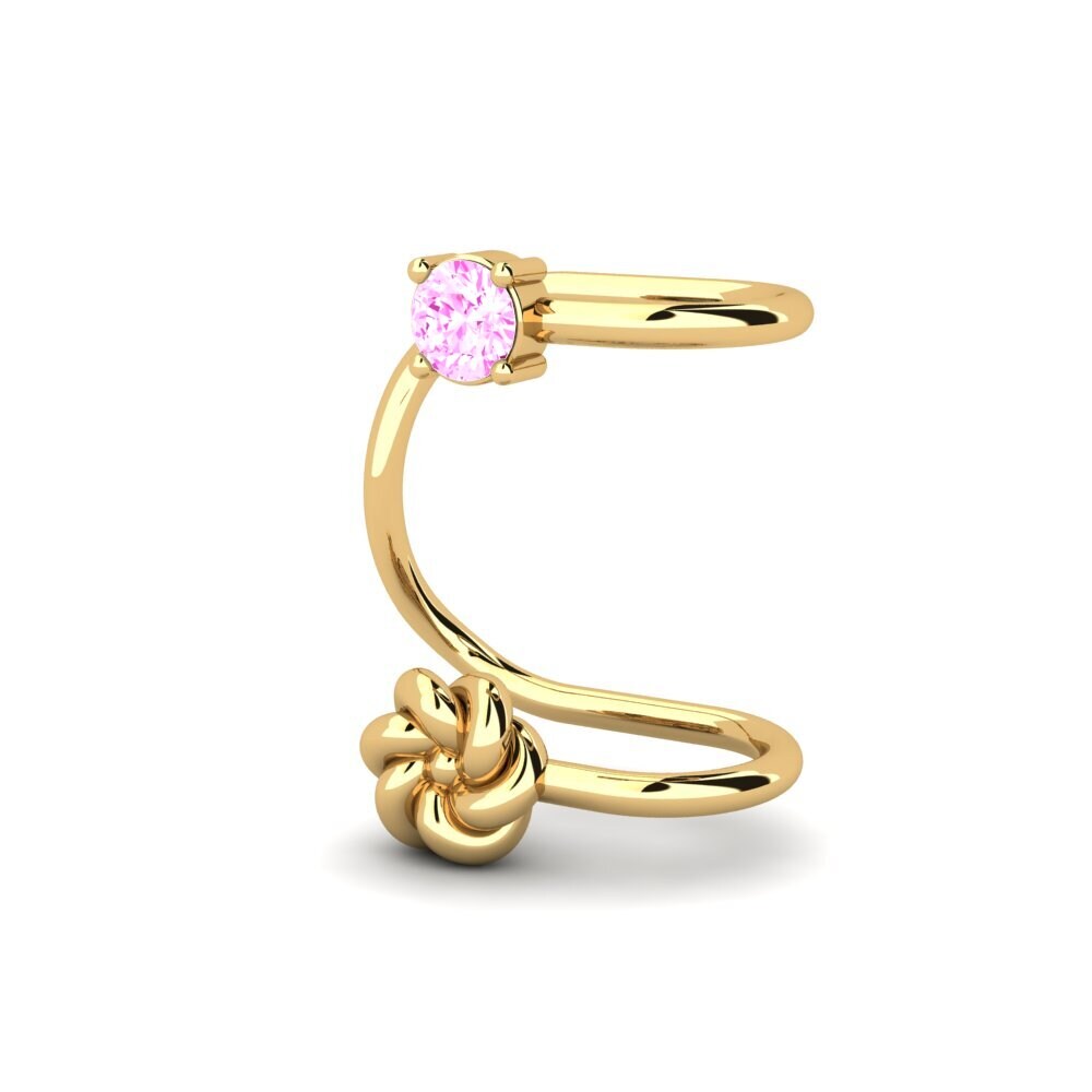 14ct Yellow Gold Pink Sapphire Women's Earring Glycine