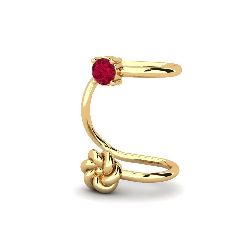 14ct Yellow Gold Ruby Women's Earring Glycine