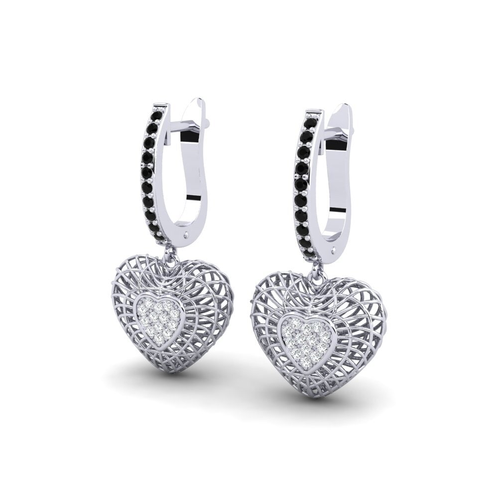 Saphir noir Boucle d'oreille femme Gnolbo