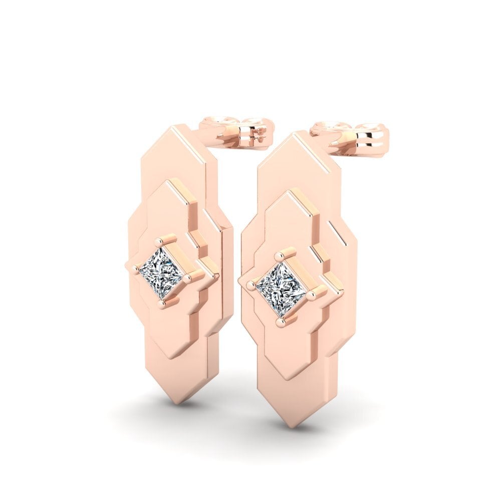 18k Oro Rosa Princesa Pendiente de mujer Goccia