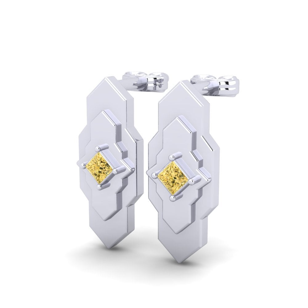 Princess Yellow Diamond Women's Earring Goccia