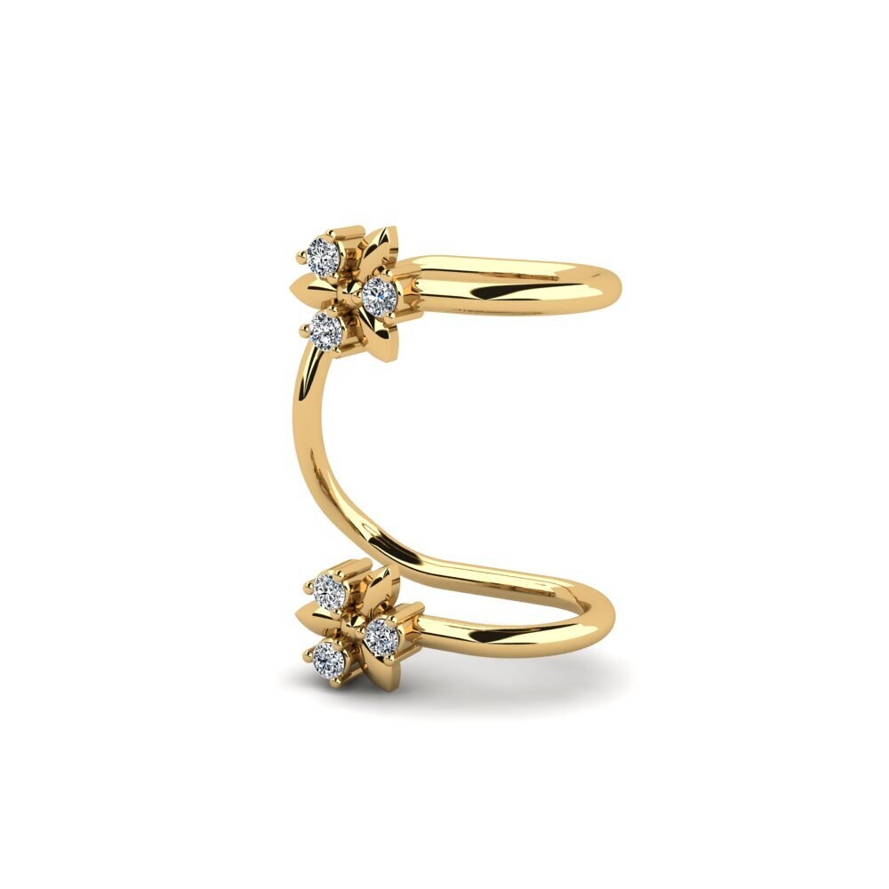 14ct Yellow Gold Zirconia Women's Earring Godasse