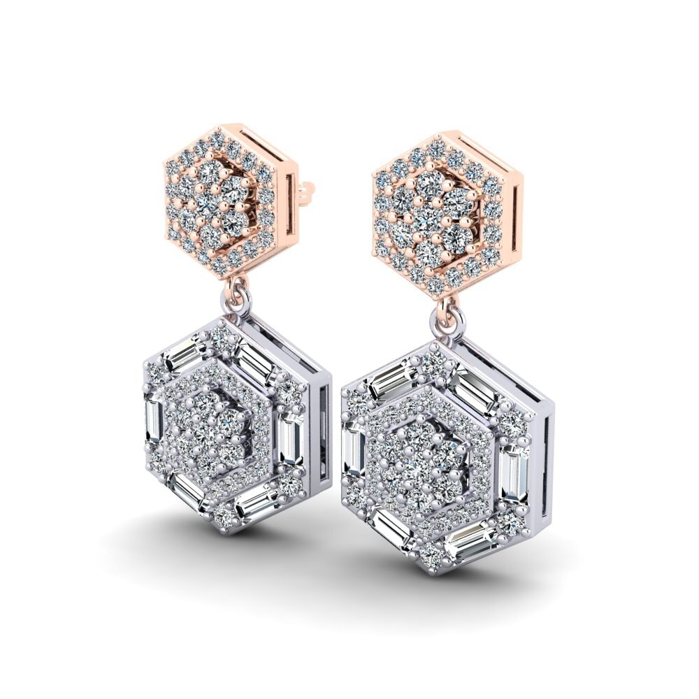 14ct White / Rose Gold Women's Earring Godiva