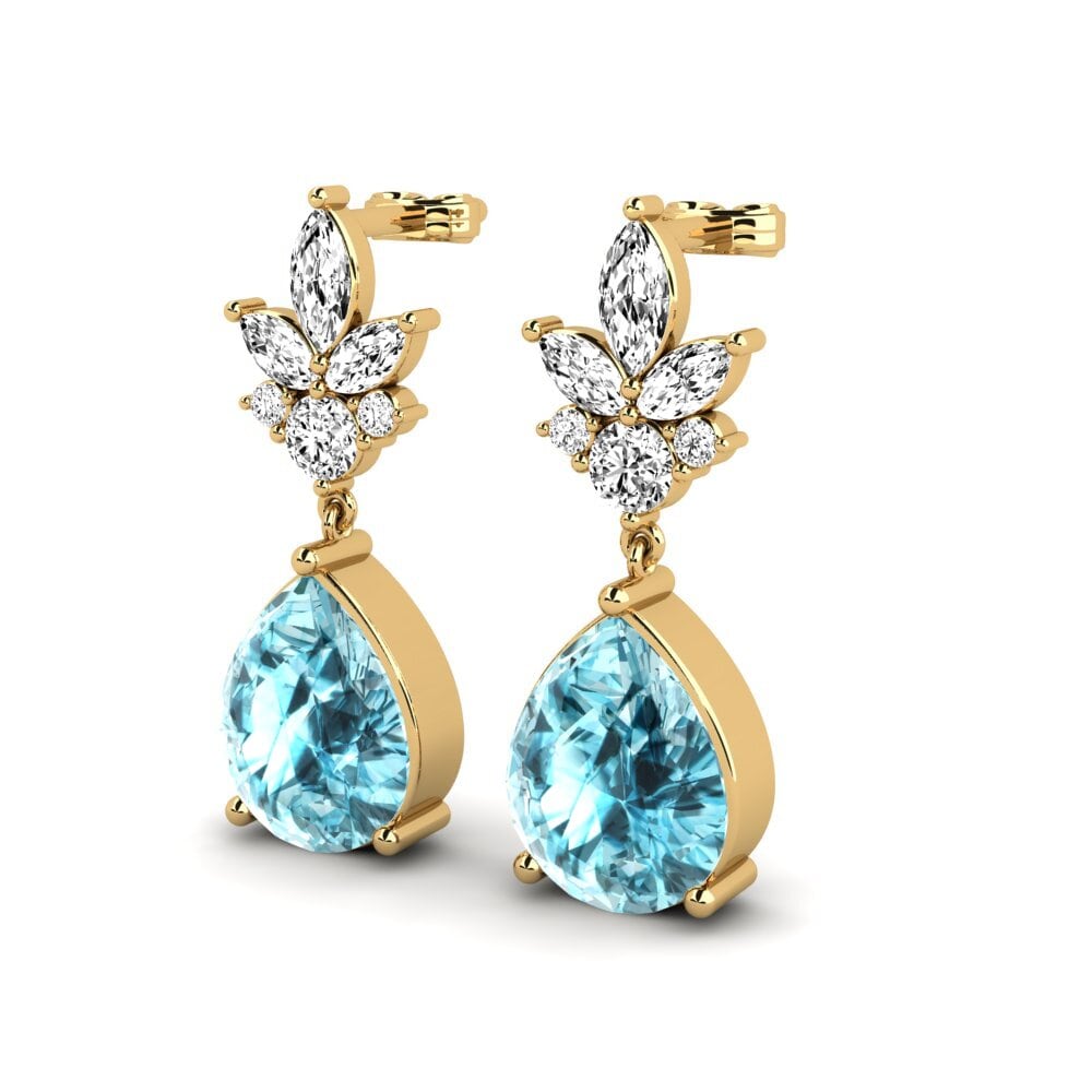 Blauer Zirkon Damen ohrring Goffy