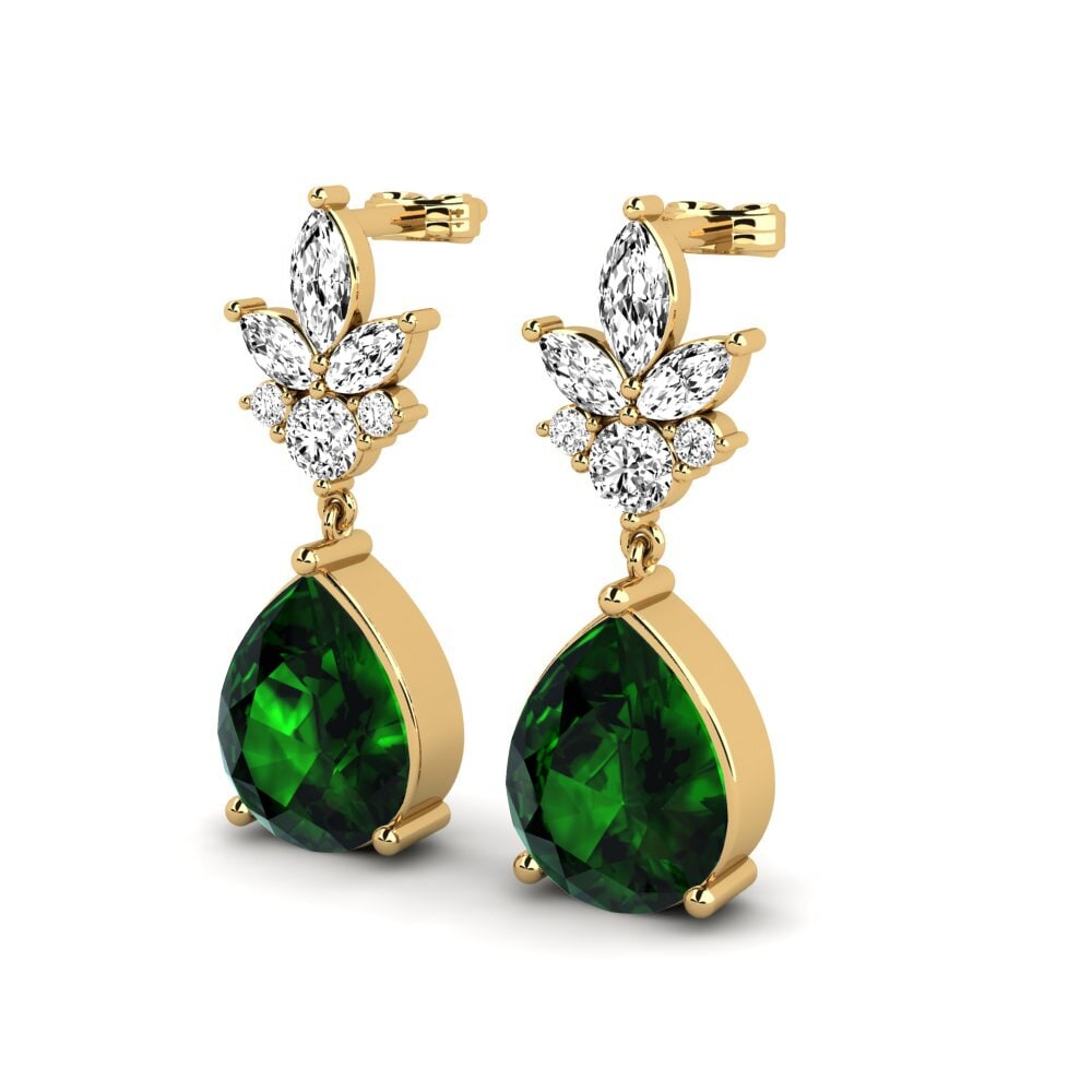 Đá Tourmaline Xanh / Bích tỷ Bông tai nữ Goffy