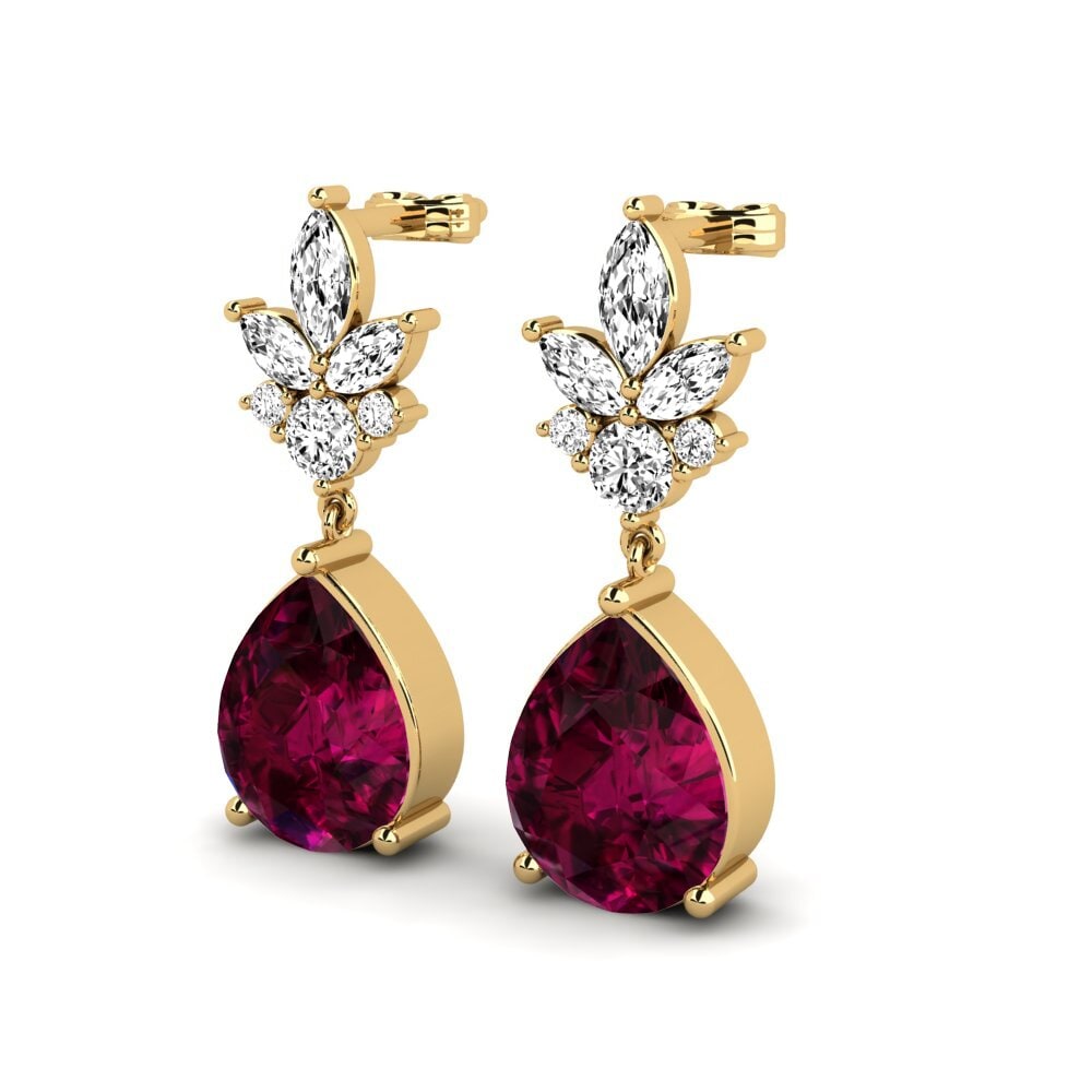 Đá Rhodolite Bông tai nữ Goffy