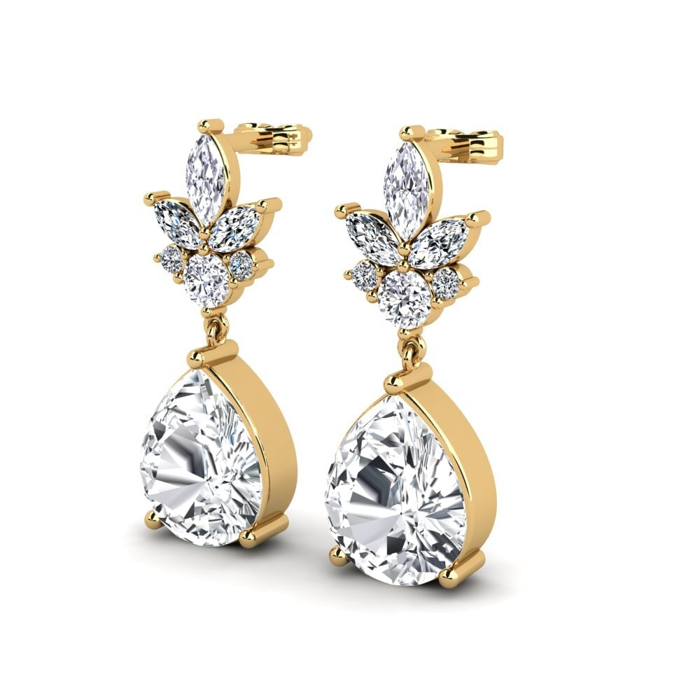 Đá Zircon Trắng Bông tai nữ Goffy