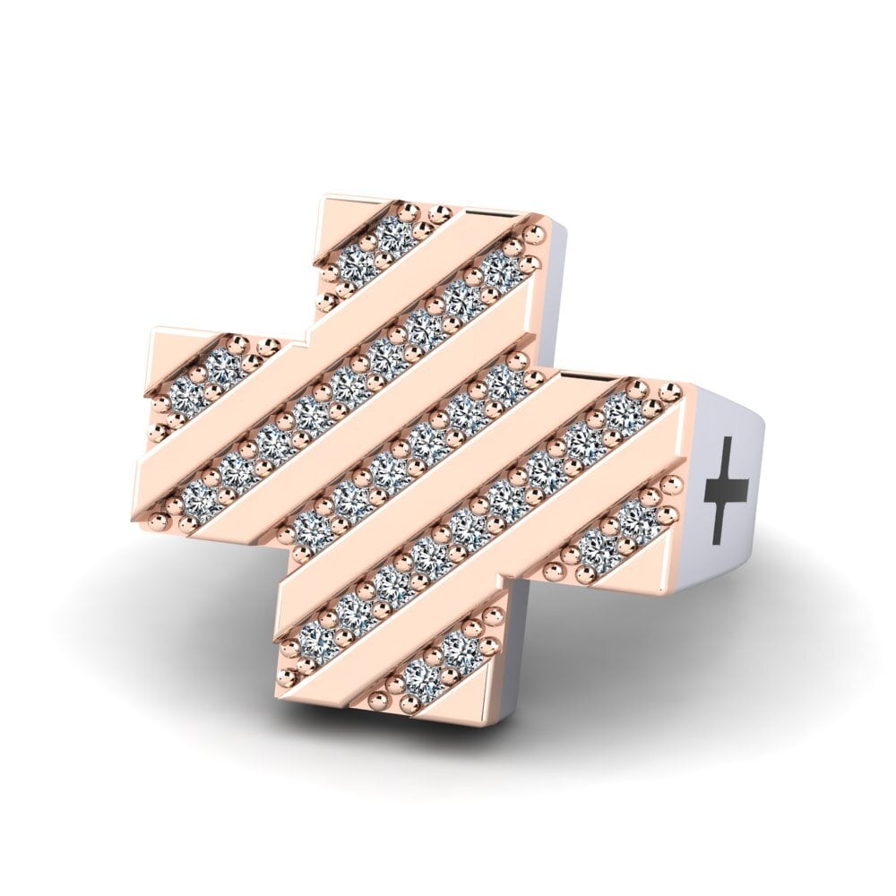 Or Blanc & Rose14k Bague Golbat