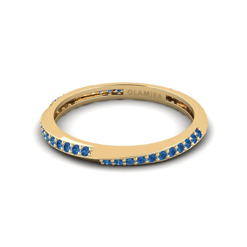 Circonita Azul Oscuro Anillo Golben