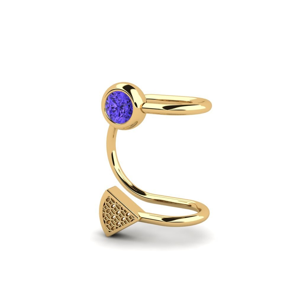 14ct Yellow Gold Tanzanite Women's Earring Goncalves