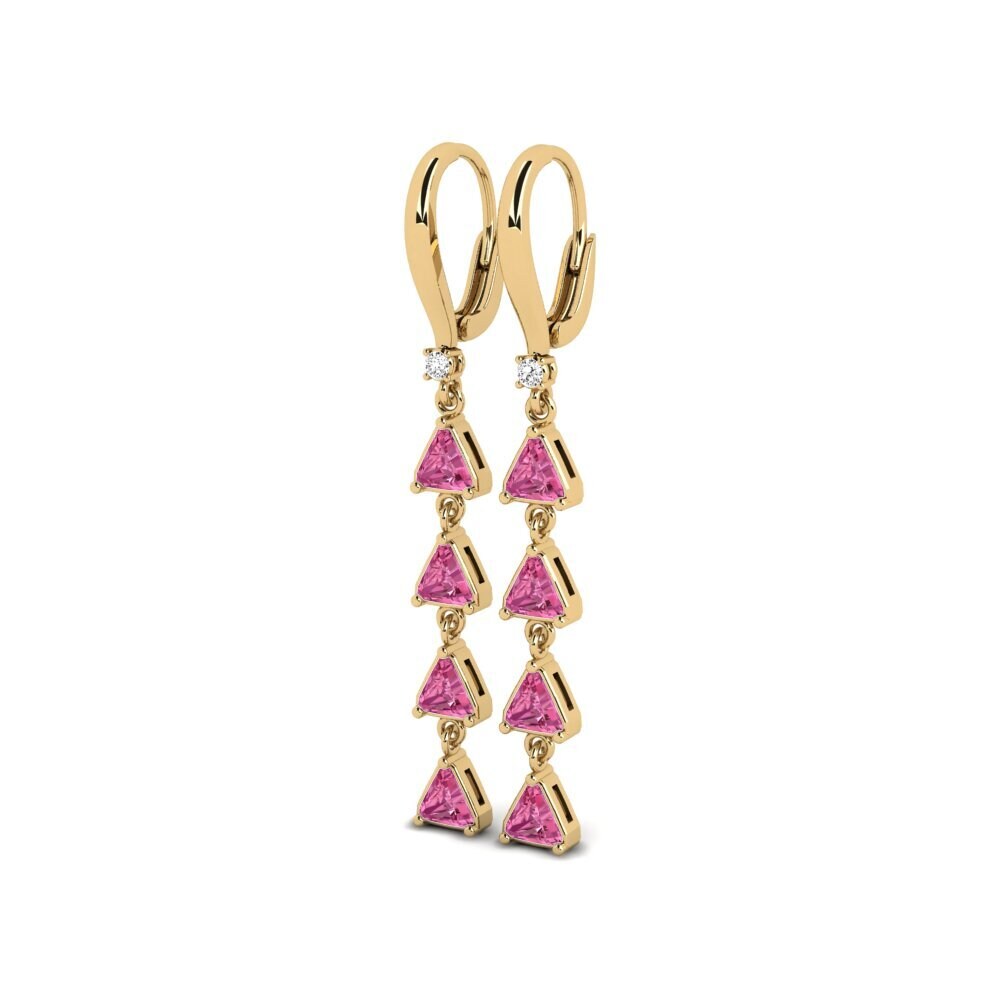 Turmalina Rosa Brincos Feminino Gopaeles