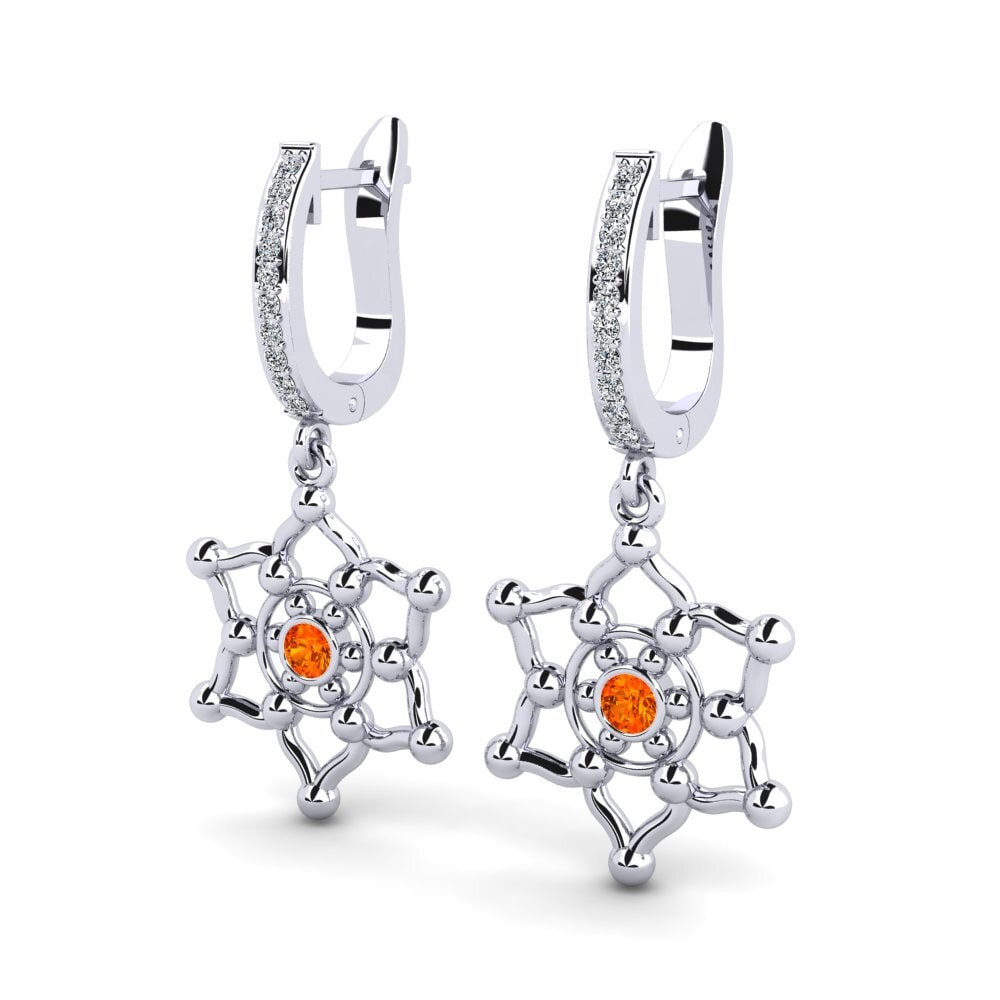 Orangefarbener Saphir Damen ohrring Gotoma