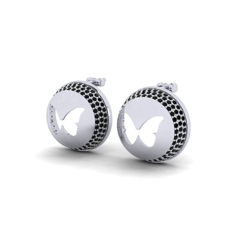 Schwarzer Diamant Damen ohrring Goujon