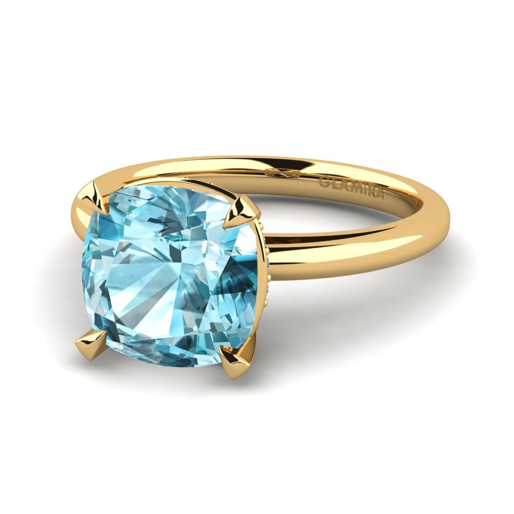 Blue Zircon Engagement Ring Govinda