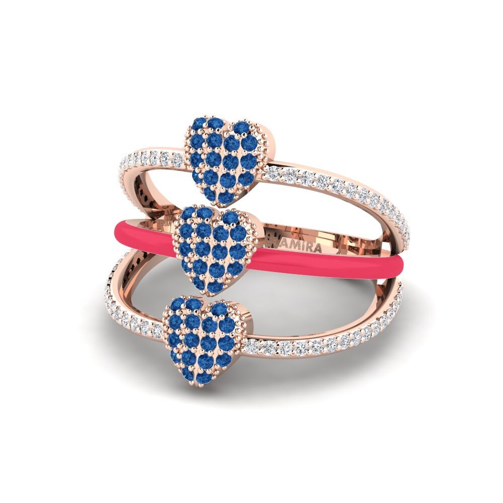 Dunkelblauer Zirkonia Ring Gozoa