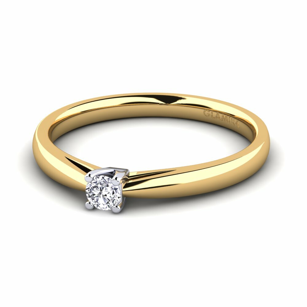 Anillo de compromiso Grace 0.1crt 14k Oro Amarillo/Blanco