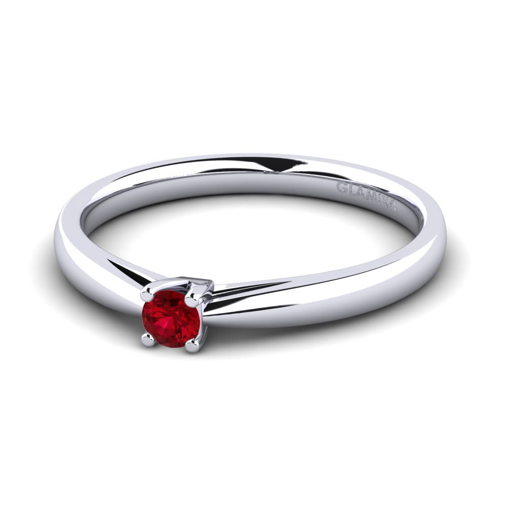 Red Zirconia Engagement Ring Grace 0.1 crt