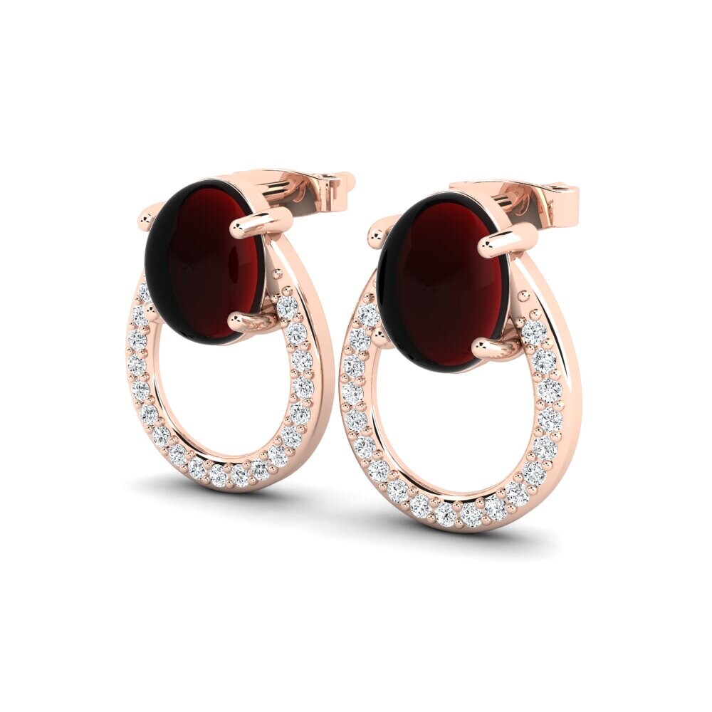red-375 Cabochon Granada Brincos Feminino Gracinha