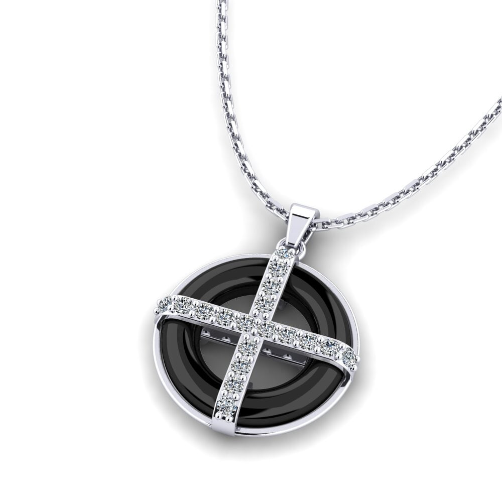 14k Oro Blanco Colgante de Mujer Grahn