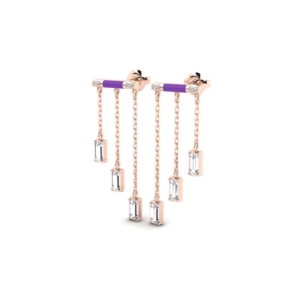 14k Oro Rosa Pendiente de mujer Grandes