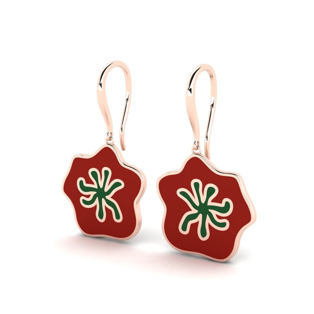 14k Oro Rosa Pendientes Granduch