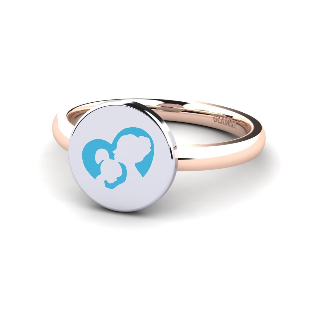 Symbols 14ct Rose & White Gold Plain Design Rings