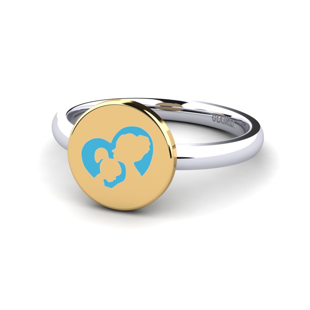 Symbols 14ct White & Yellow Gold Plain Design Rings