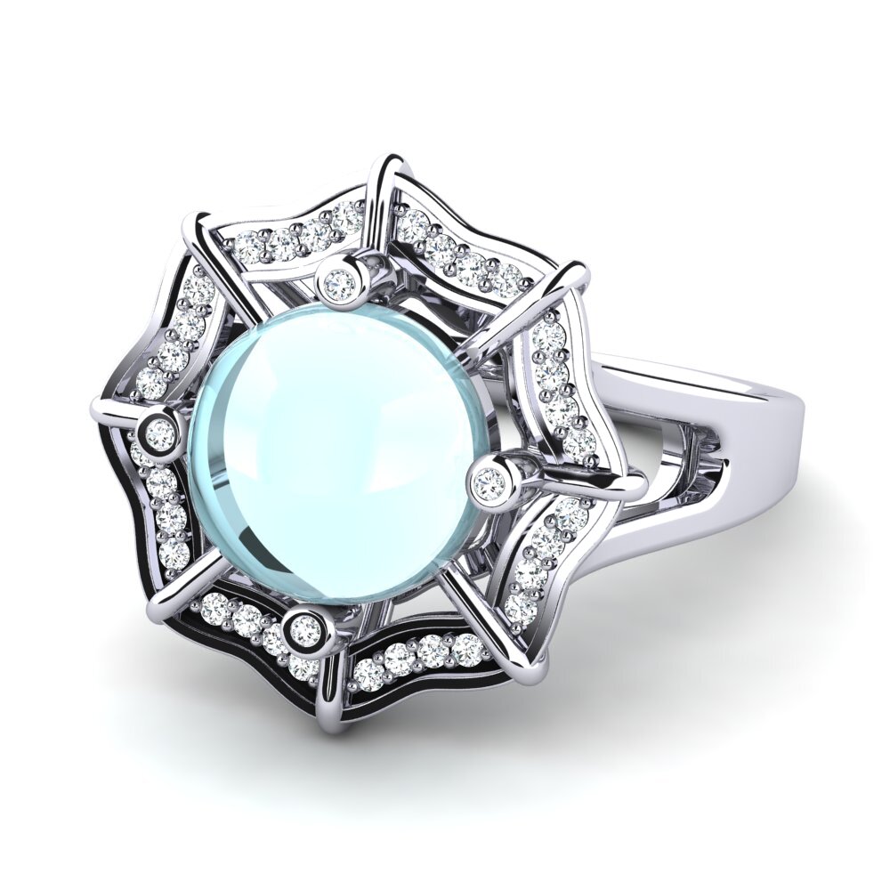 Aguamarina Cabujón Anillo Graziella