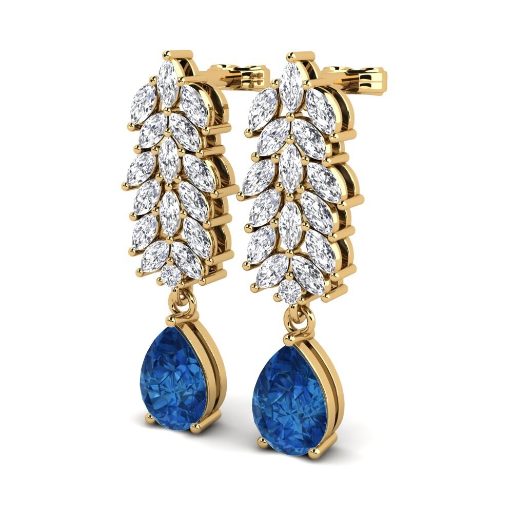 Dark Blue Zirconia Earring Grazyna