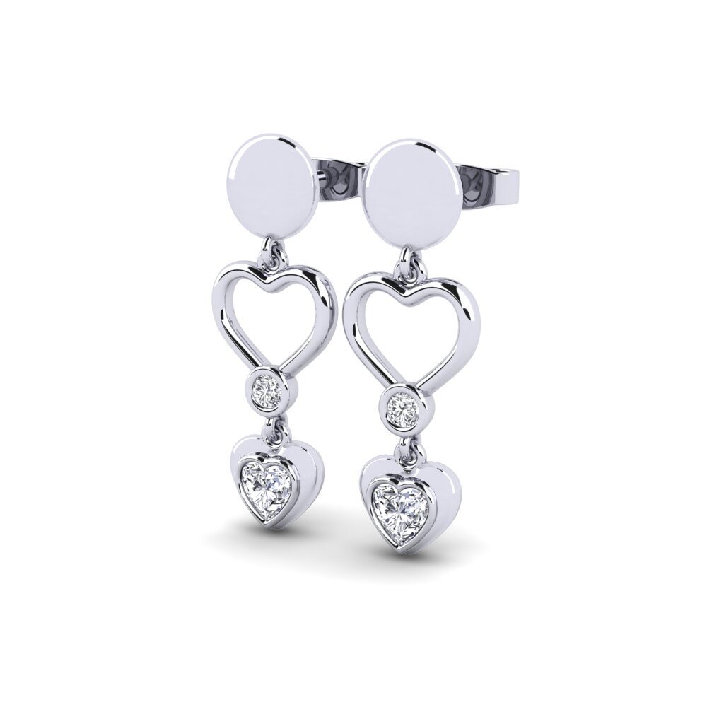 Weiß-Silber Herz Damen ohrring Greatly