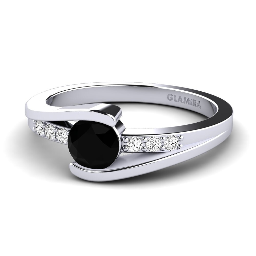 Ónix Negro Anillo de compromiso Gredel