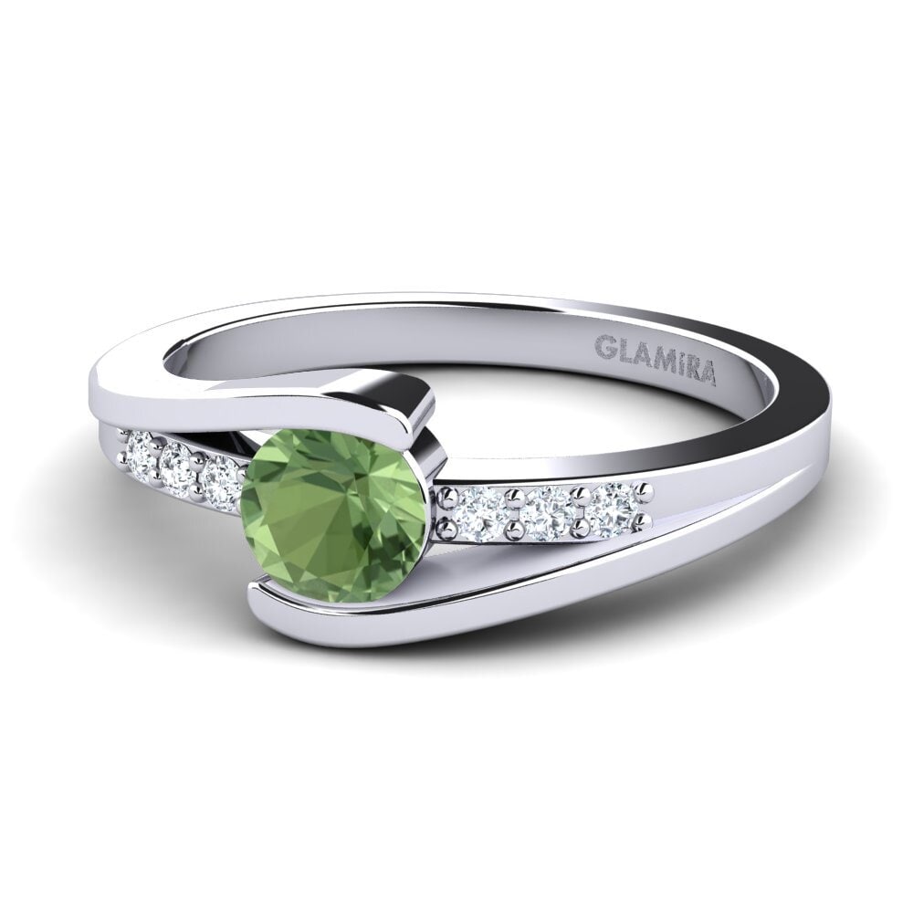 Zafiro Verde Anillo de compromiso Gredel