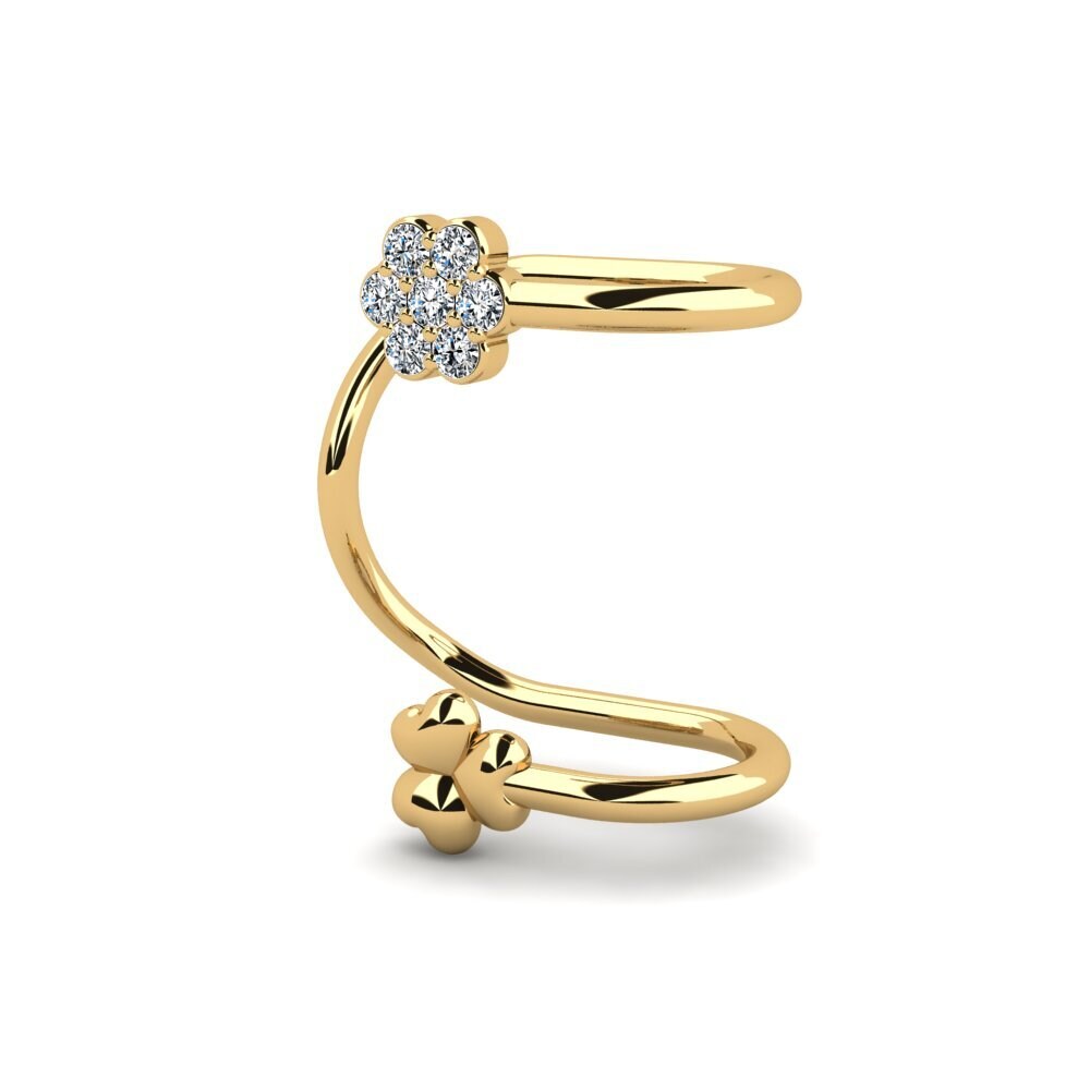 14ct Yellow Gold Zirconia Women's Earring Greenes