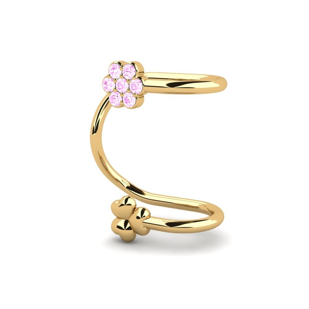 14ct Yellow Gold Pink Sapphire Women's Earring Greenes
