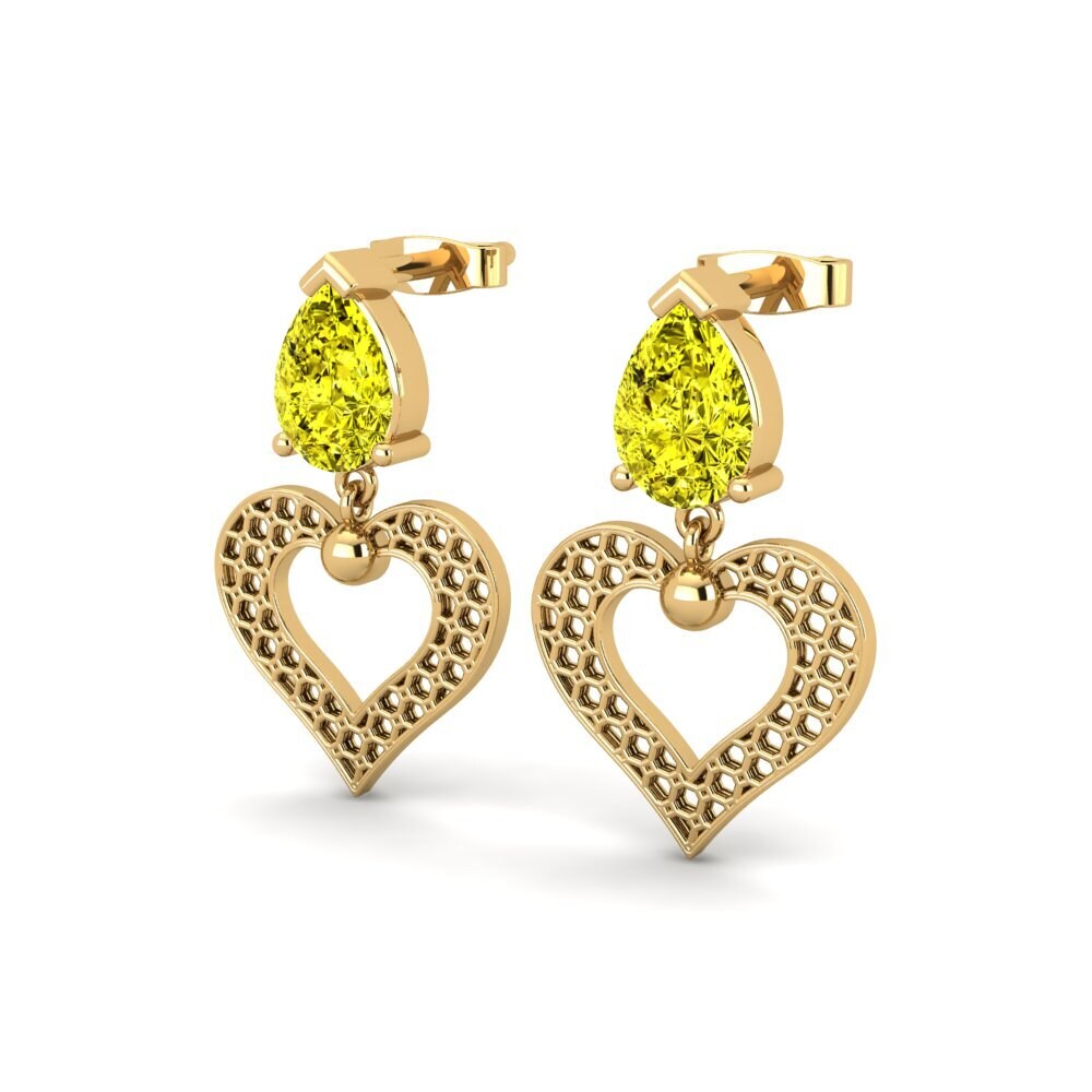 Pear Yellow Diamond Women's Earring Gregg
