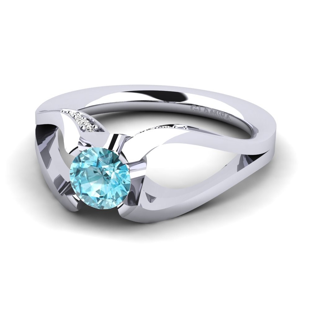 Circón Azul Anillo de compromiso Gremory
