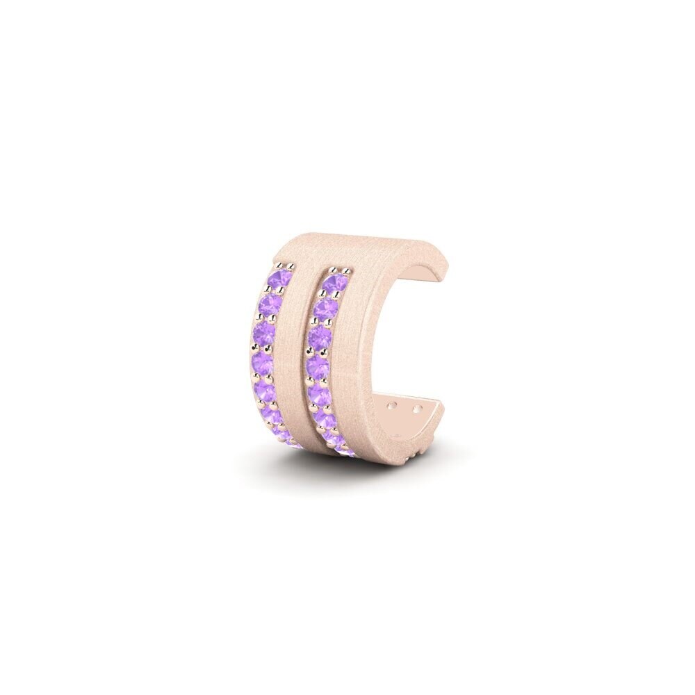 9k Oro Rosa Amatista Aro oreja hombre Grena